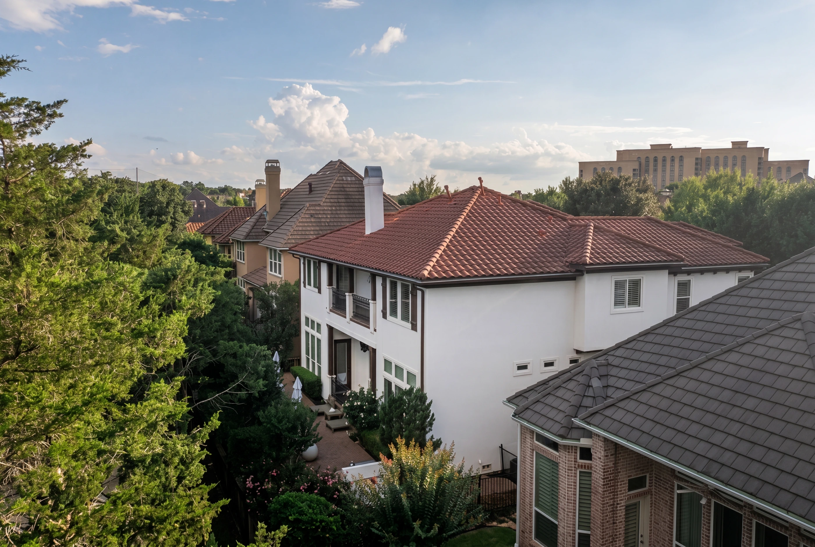 Aerial view from above the back of the house