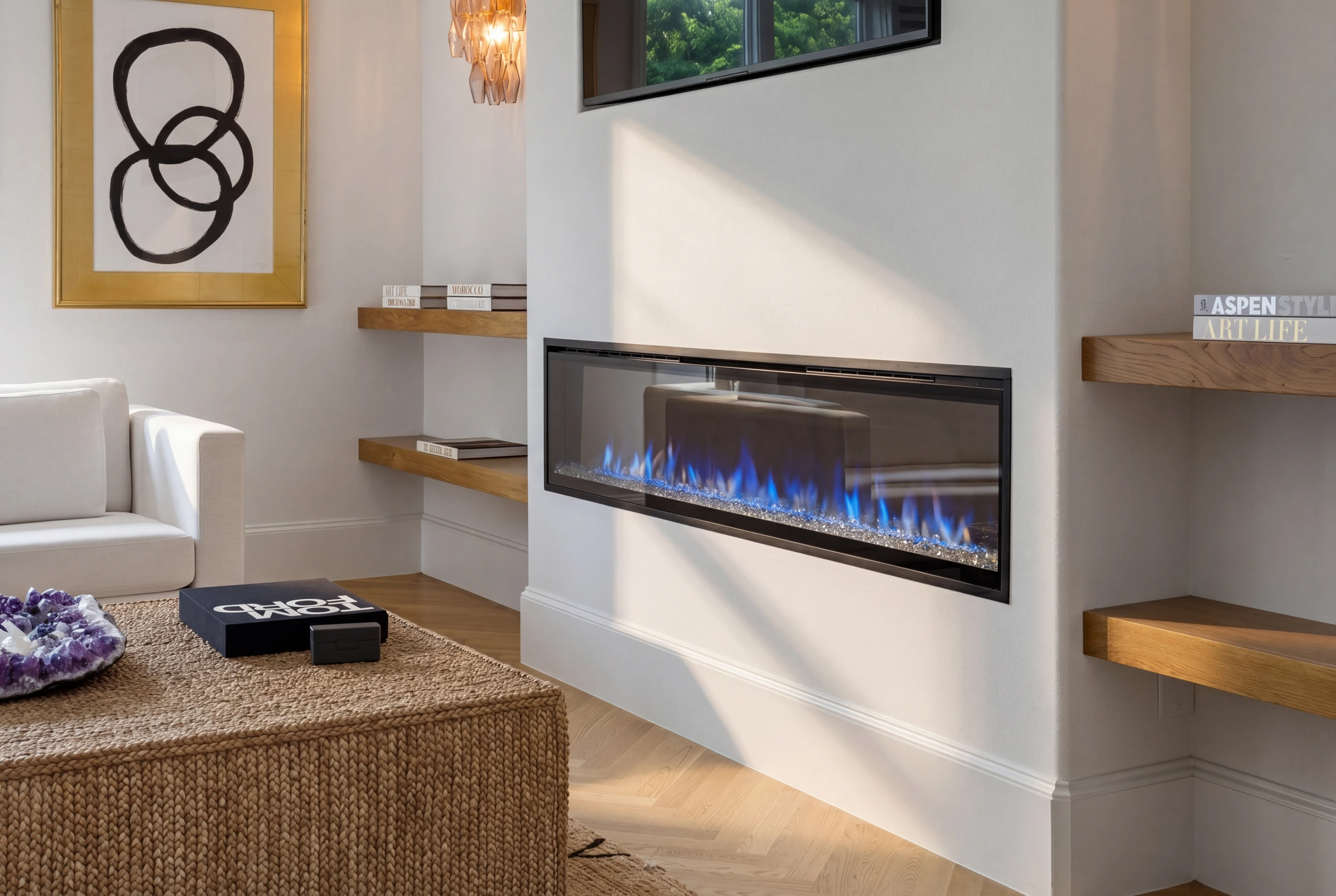 Electric fireplace with adjustable flame color