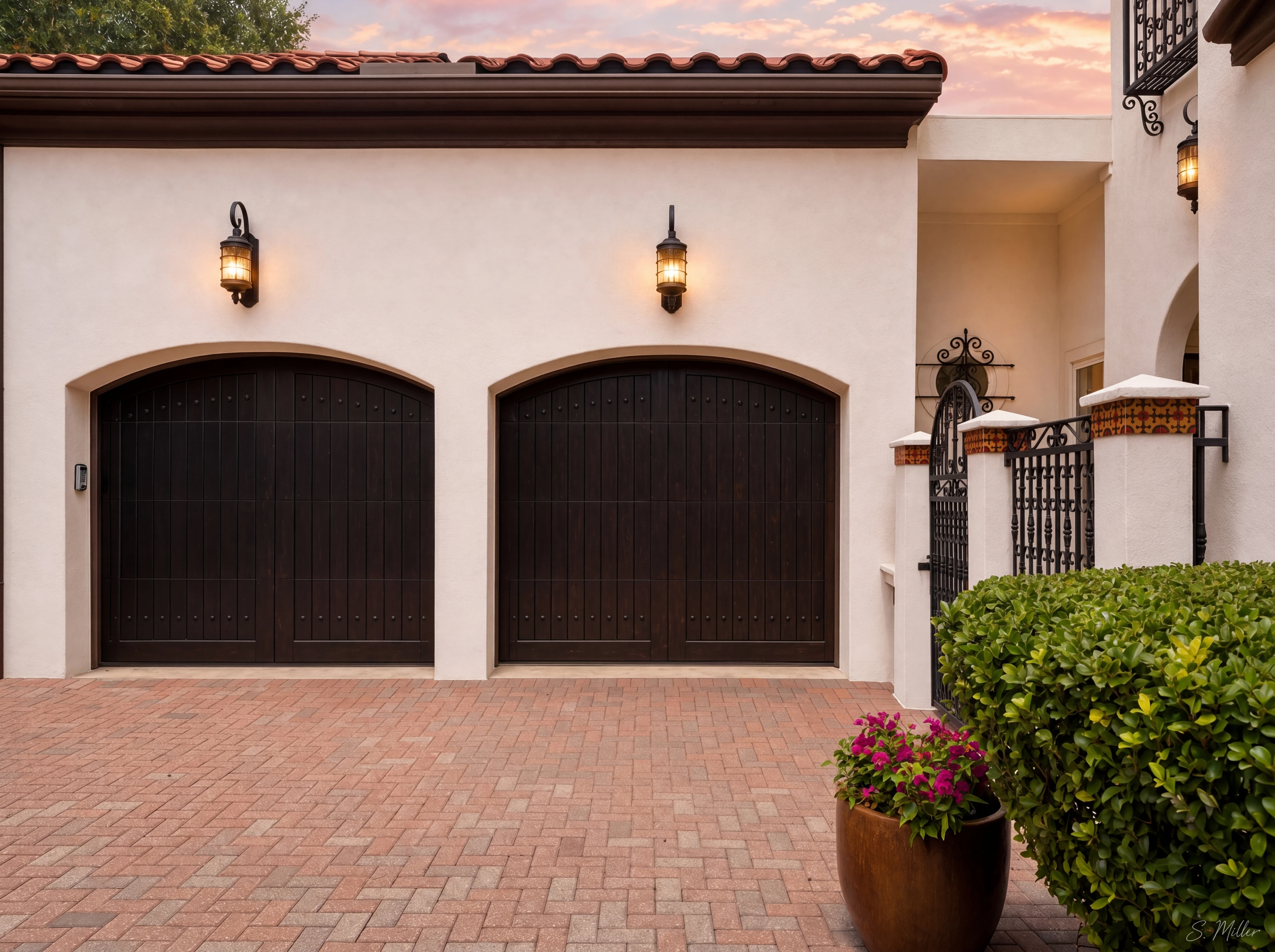 Attached two-car garage