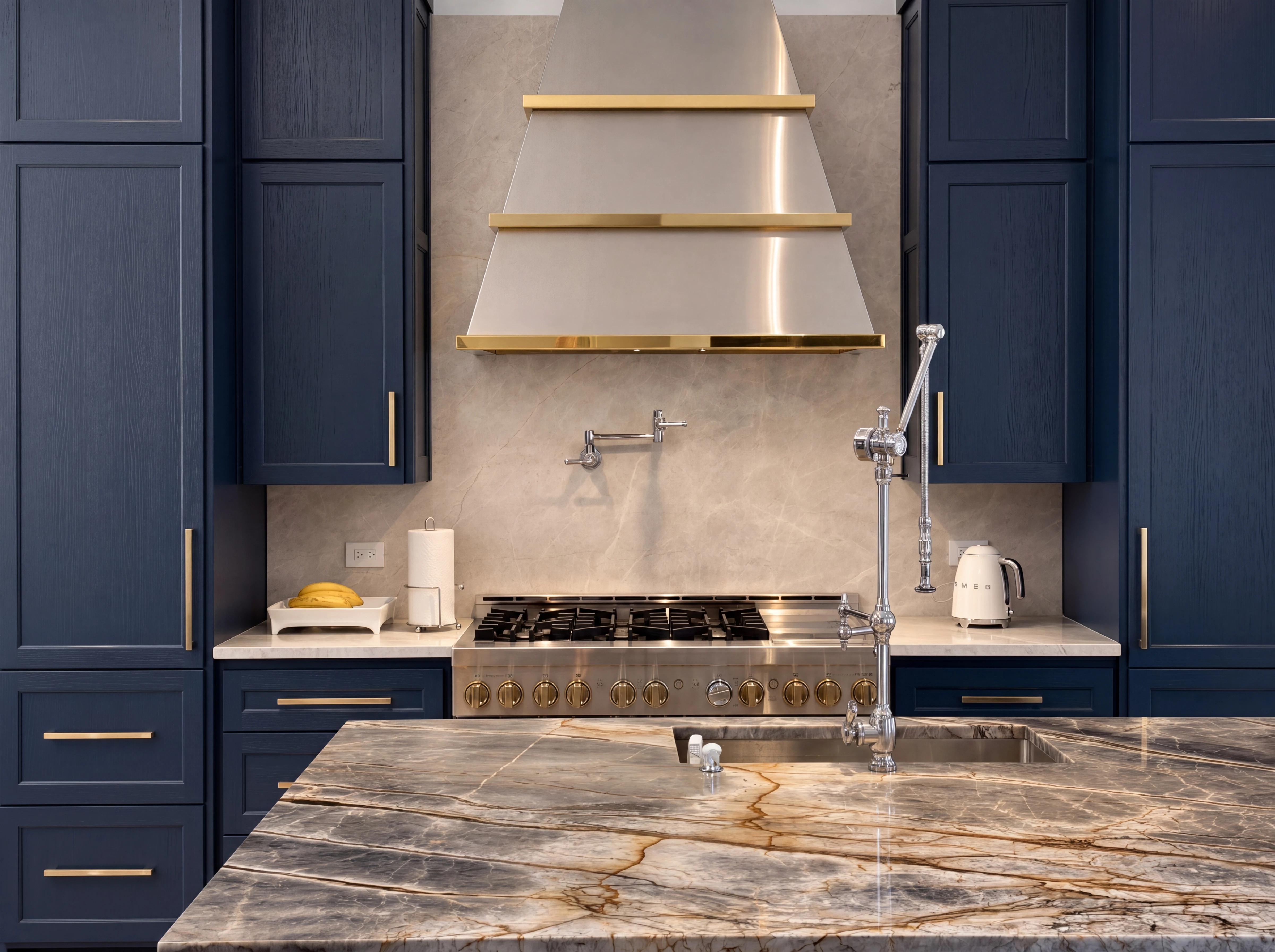 Range hood and counter