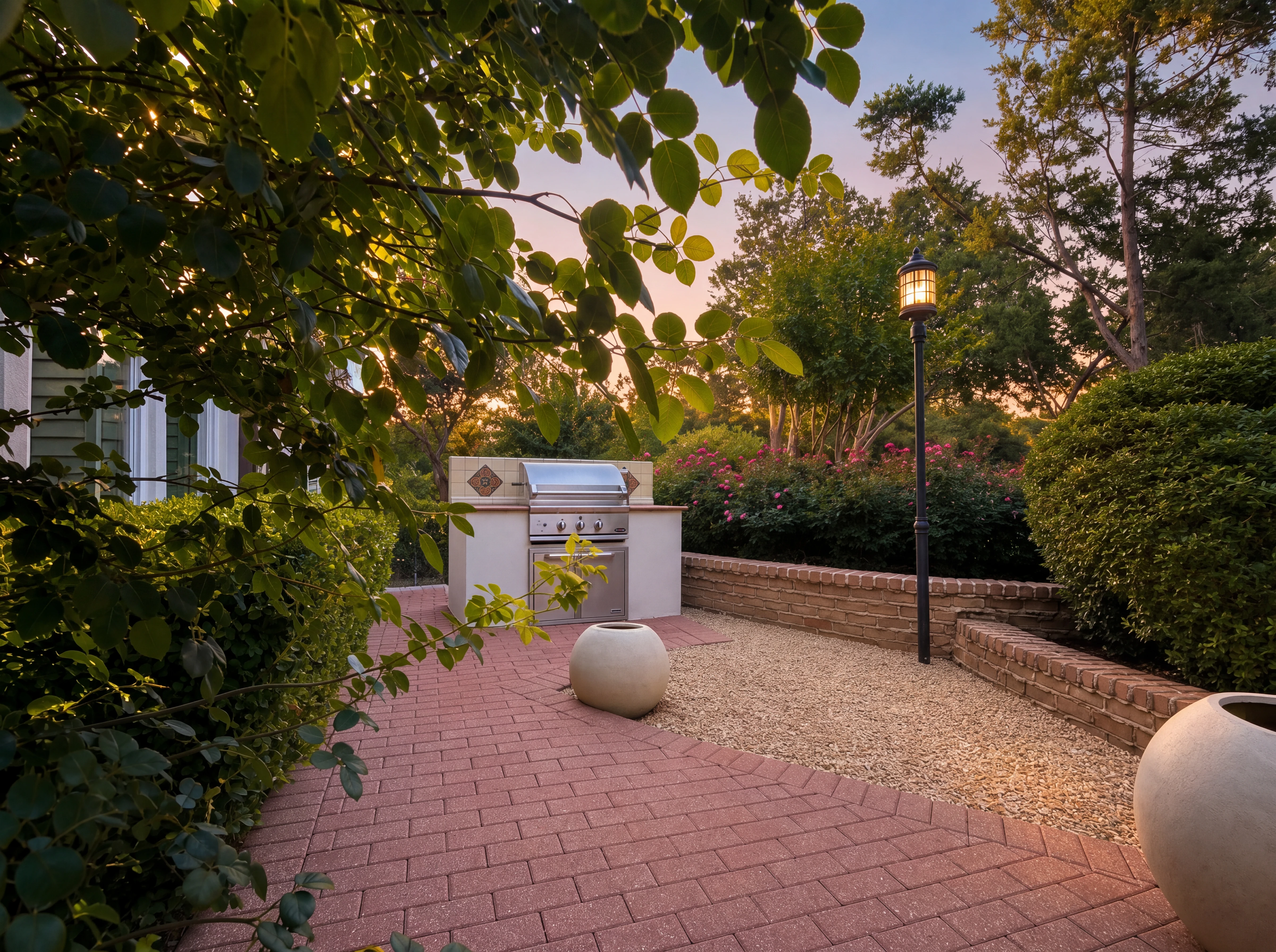 Attached outdoor grill