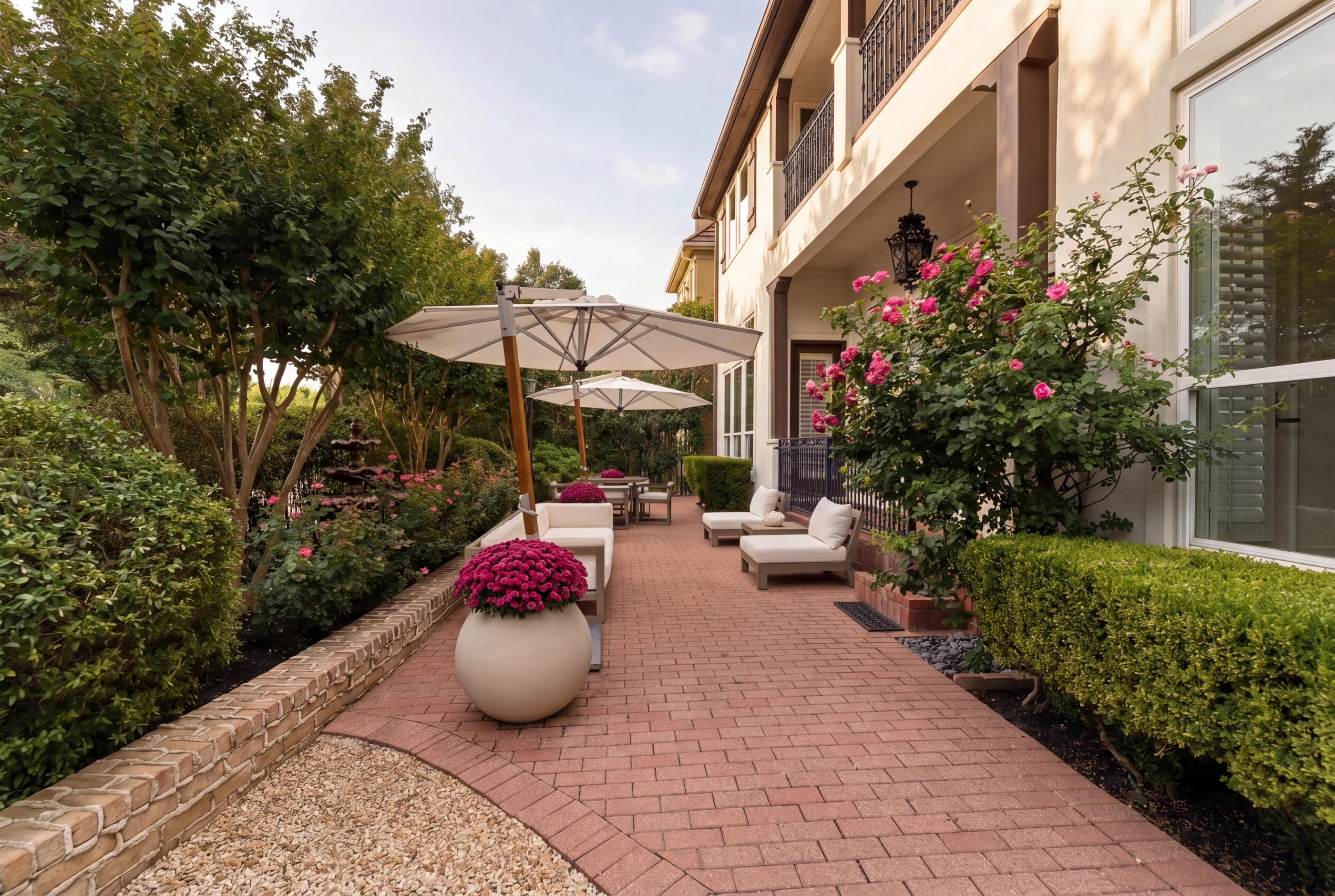 Covered patio from balcony
