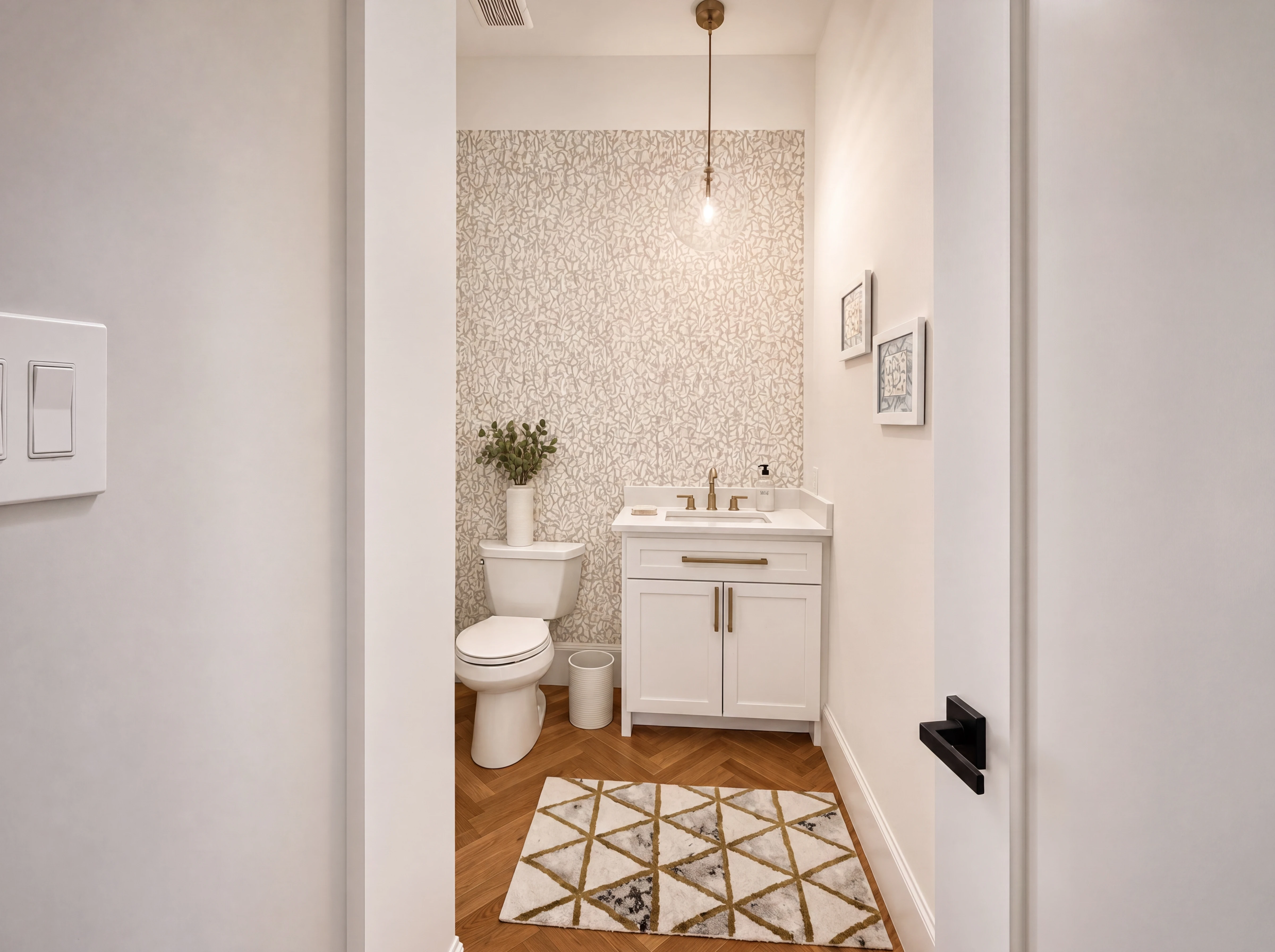 Renovated powder room